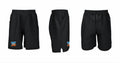 Black Danny Vs Food logo shorts shown from the front, side and back